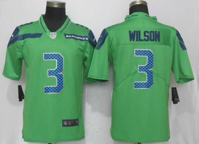 Men Seattle Seahawks #3 Wilson Green Nike Vapor Untouchable Limited NFL Jerseys->women nfl jersey->Women Jersey